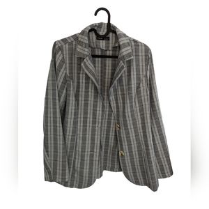 🌼 5 For 20$ 🌼 Gray cotton metallic check plaid line blazer